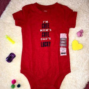 Carters Red Short Sleeve Onesie in Size 24M